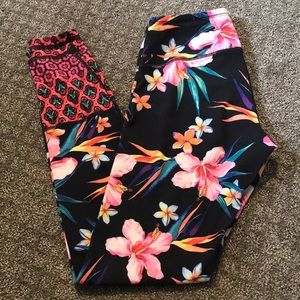 High- waist Compression Legging - Hawaiian Floral